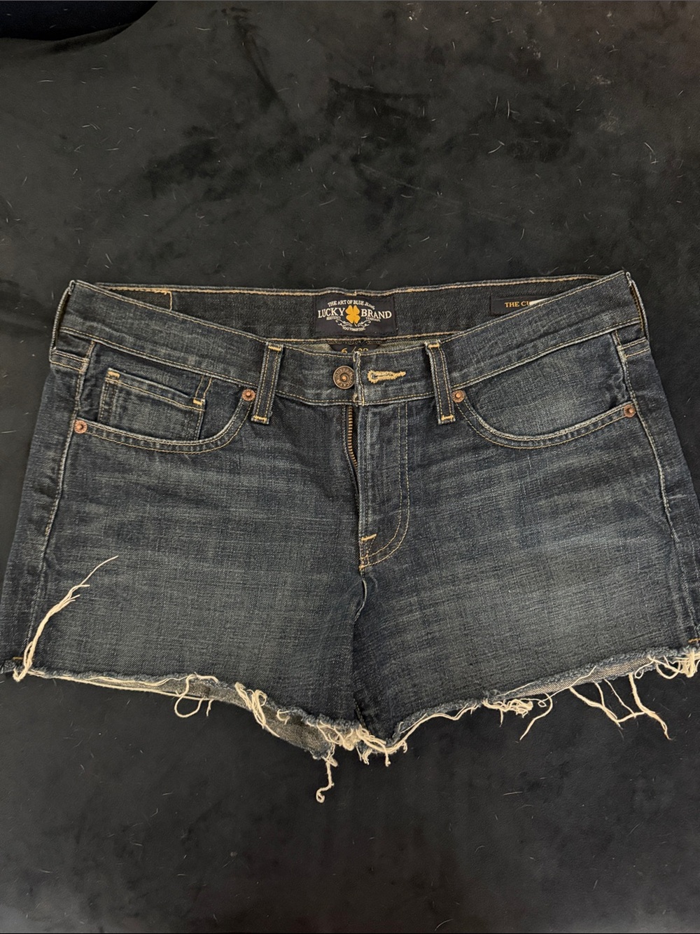 Lucky Brand Denim Cutoff Shorts in Dark Blue